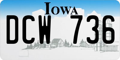 IA license plate DCW736