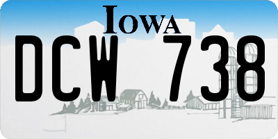 IA license plate DCW738