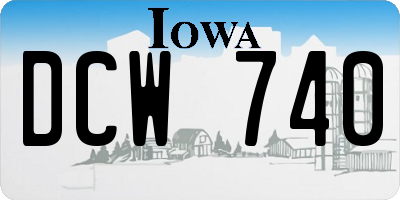IA license plate DCW740