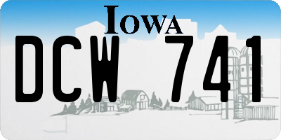 IA license plate DCW741