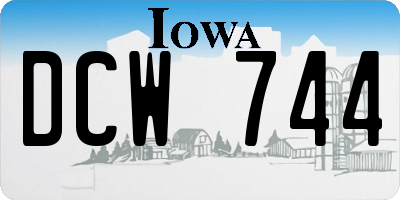 IA license plate DCW744