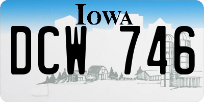 IA license plate DCW746