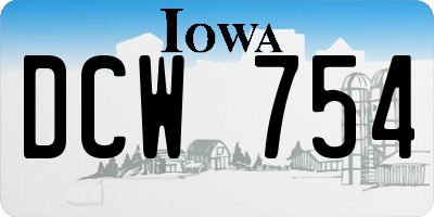 IA license plate DCW754