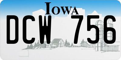 IA license plate DCW756