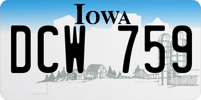 IA license plate DCW759