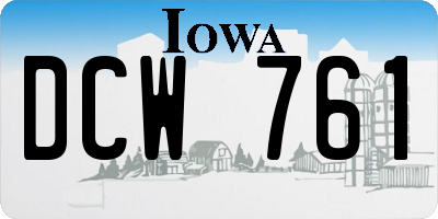 IA license plate DCW761