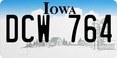 IA license plate DCW764