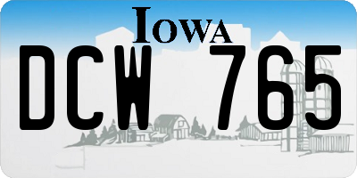 IA license plate DCW765