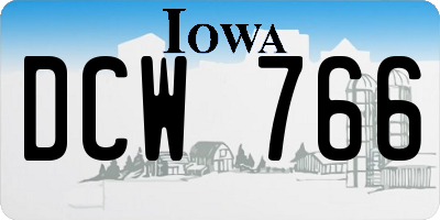 IA license plate DCW766