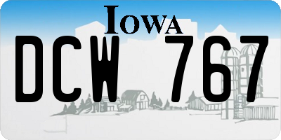 IA license plate DCW767