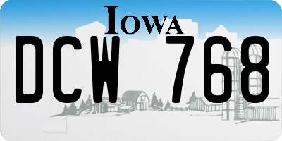 IA license plate DCW768
