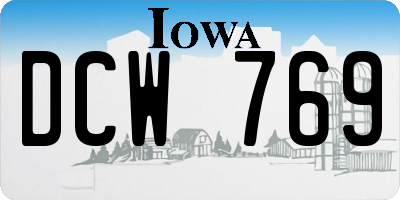 IA license plate DCW769