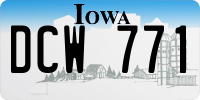 IA license plate DCW771