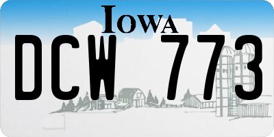 IA license plate DCW773