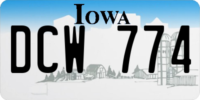IA license plate DCW774