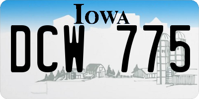 IA license plate DCW775