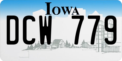 IA license plate DCW779