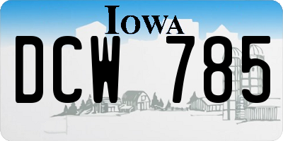 IA license plate DCW785