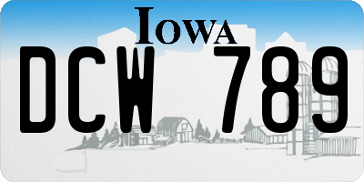 IA license plate DCW789