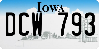 IA license plate DCW793