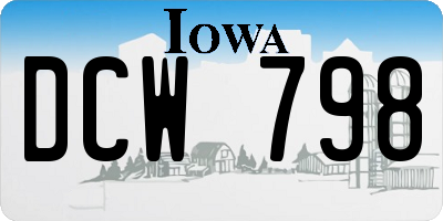 IA license plate DCW798