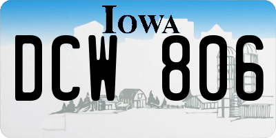 IA license plate DCW806