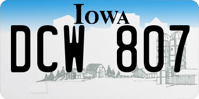IA license plate DCW807
