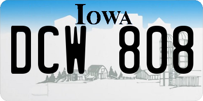 IA license plate DCW808