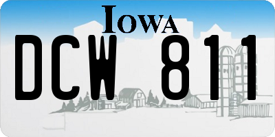 IA license plate DCW811