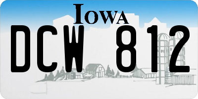 IA license plate DCW812