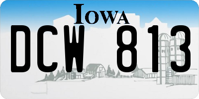 IA license plate DCW813