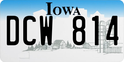 IA license plate DCW814