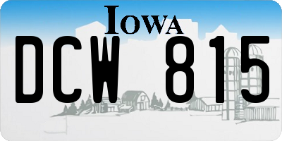 IA license plate DCW815