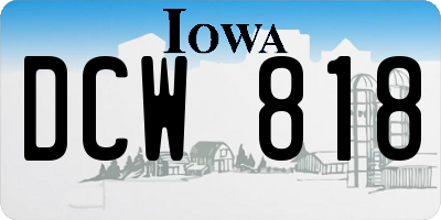 IA license plate DCW818