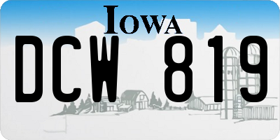 IA license plate DCW819