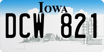 IA license plate DCW821