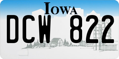 IA license plate DCW822