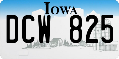 IA license plate DCW825