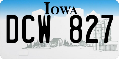 IA license plate DCW827