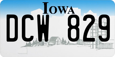IA license plate DCW829