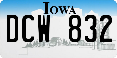 IA license plate DCW832