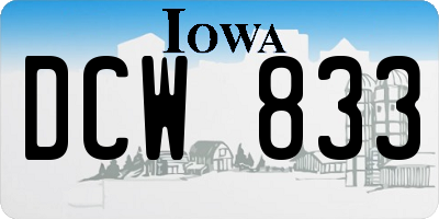 IA license plate DCW833