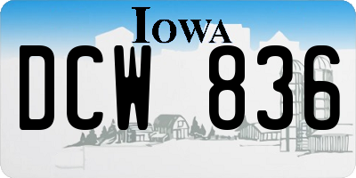 IA license plate DCW836
