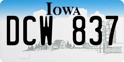 IA license plate DCW837