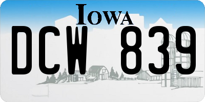 IA license plate DCW839