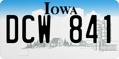 IA license plate DCW841