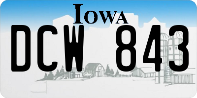 IA license plate DCW843