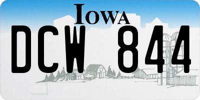 IA license plate DCW844