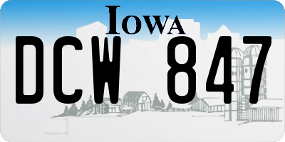 IA license plate DCW847