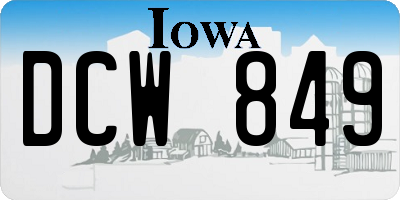 IA license plate DCW849